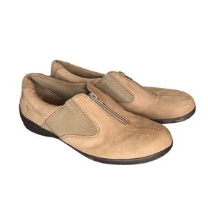 Easy Spirit Tan Zip up Grandma Core Cozy Comfort Flats Size 8